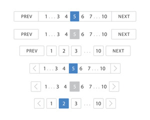 Pagination bar vector page navigation web buttons