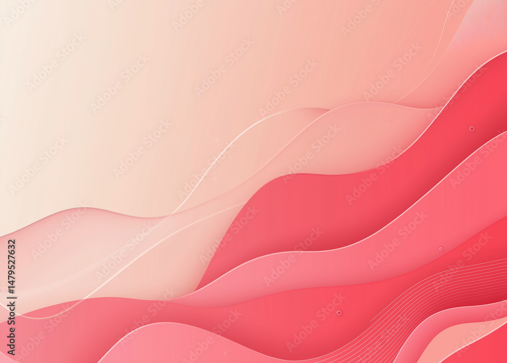 Poster abstract pink liquid marble texture background with wavy line pattern and white space for text, vect