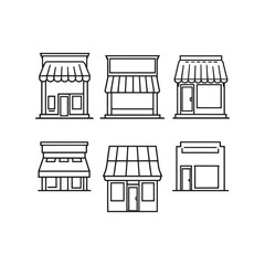 Clean Line Art Depiction of Small Urban Storefront