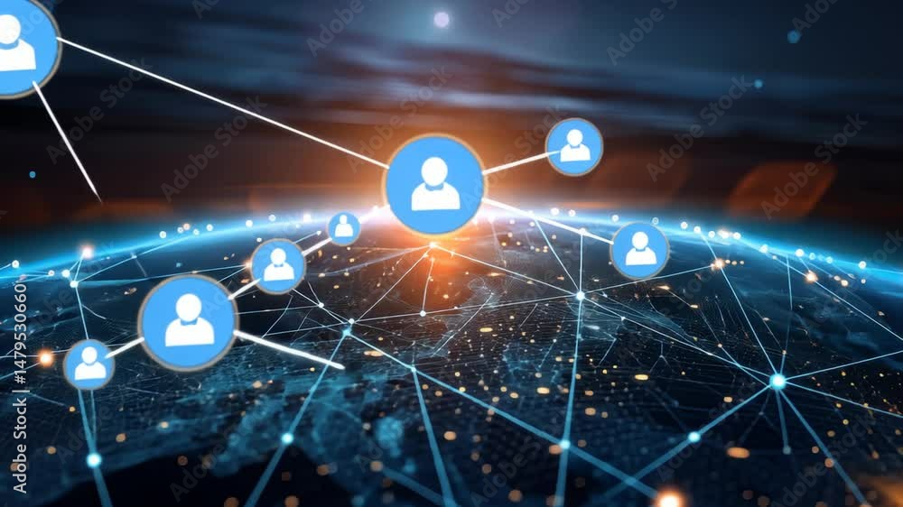 Poster global network connection: a visual representation of worldwide interconnectivity