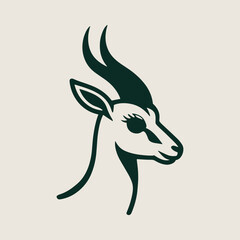 Minimalist Gazelle Elegance: A Bold Black-and-White Wildlife Portrait vector