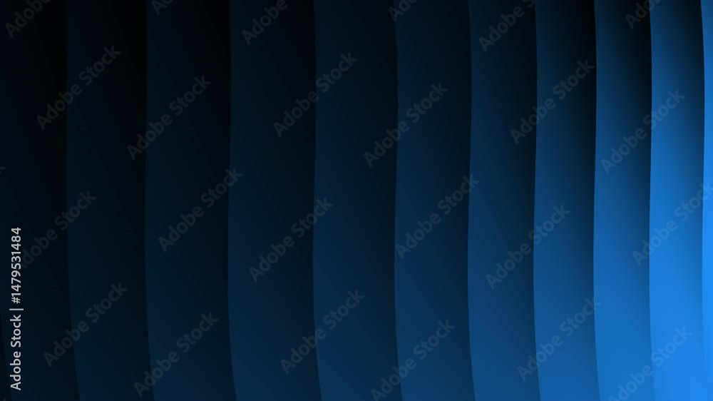 Poster abstract blue gradient background with curved vertical lines and a smooth transition from dark to li