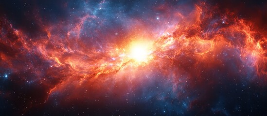 Fototapeta premium Fiery nebulae in deep space
