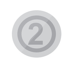 Number Two Icon - Vector Illustration