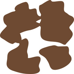 Abstract Brown Shapes, Organic Forms Vector