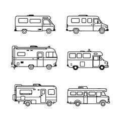 clean motorhome design for travel illustration