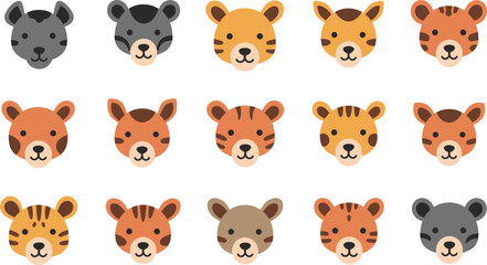 Minimalist Animal Face Icons