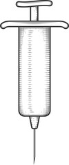 Syringe Sign Outline. Medical Injection Isolated Element