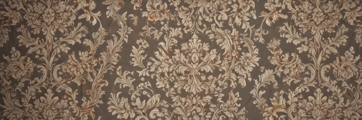 Fototapeta premium Elegant damask floral pattern, neutral backdrop, home decor, ornate