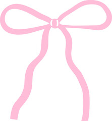 Pink ribbon bow. Concept for present, gift, surprise, or decoration element.