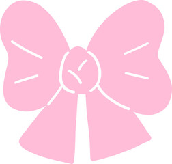 Pink bow ribbon, concept of present, gift, decoration, celebration, and festive.