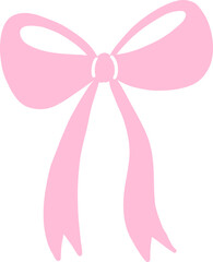 Pink ribbon bow, concept of celebration, gift, and decoration.
