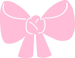 Pink bow ribbon, concept of present, gift, decoration, celebration, and surprise element.