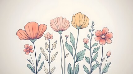 Delicate floral illustration in pastel tones.
