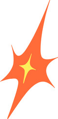 Orange Starburst Shape, Bright Energy Burst Vector