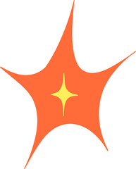 Obraz premium Orange Starburst Shape with Yellow Star