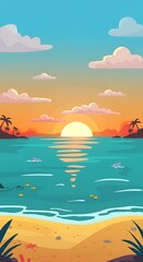 Obraz premium Sunset Shore Serenity