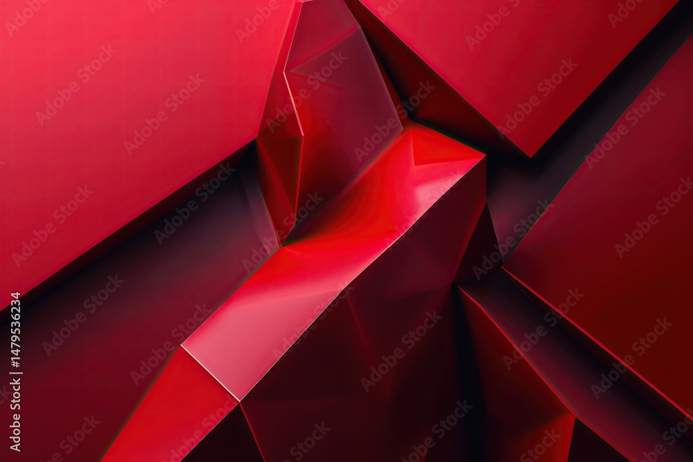 Poster bold red abstract geometric background with striking technology and modern framework