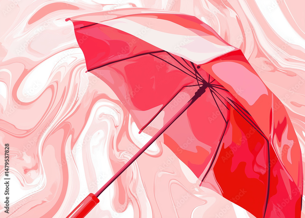 Poster abstract pink liquid marble texture background with wavy line pattern and white space for text, vect