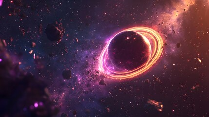 Cosmic event, a vibrant, swirling, celestial phenomena.