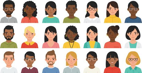 Illustration of Create a series of vector avatars representing diverse demographics