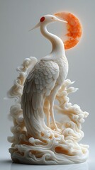 Obraz premium Asian style bird and blossom sculpture high resolution picture