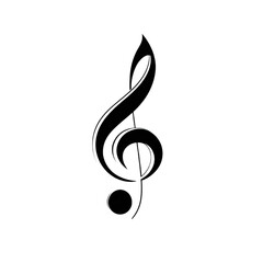 Elegant Music Note Icon with Curved Lines