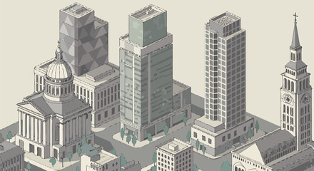 Minimalist Vector Cityscapes