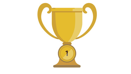 Golden Trophy First Place Award Winning Success Celebration