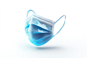A 3D design of a sterilized medical mask, isolated on white background