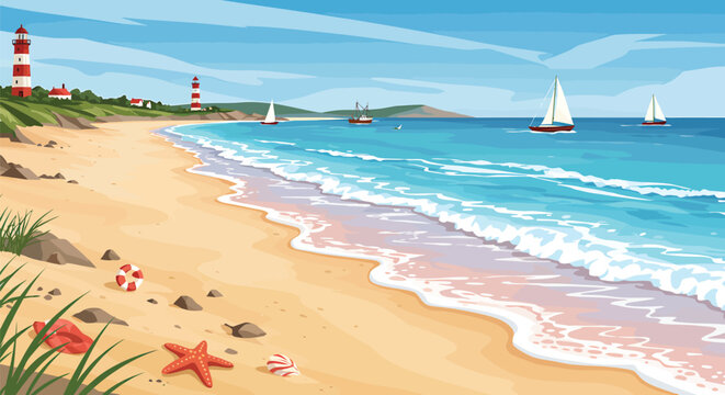 Vector Beach & Coastal Scenes