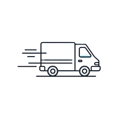 Fast Delivery Van Icon with Motion Lines
