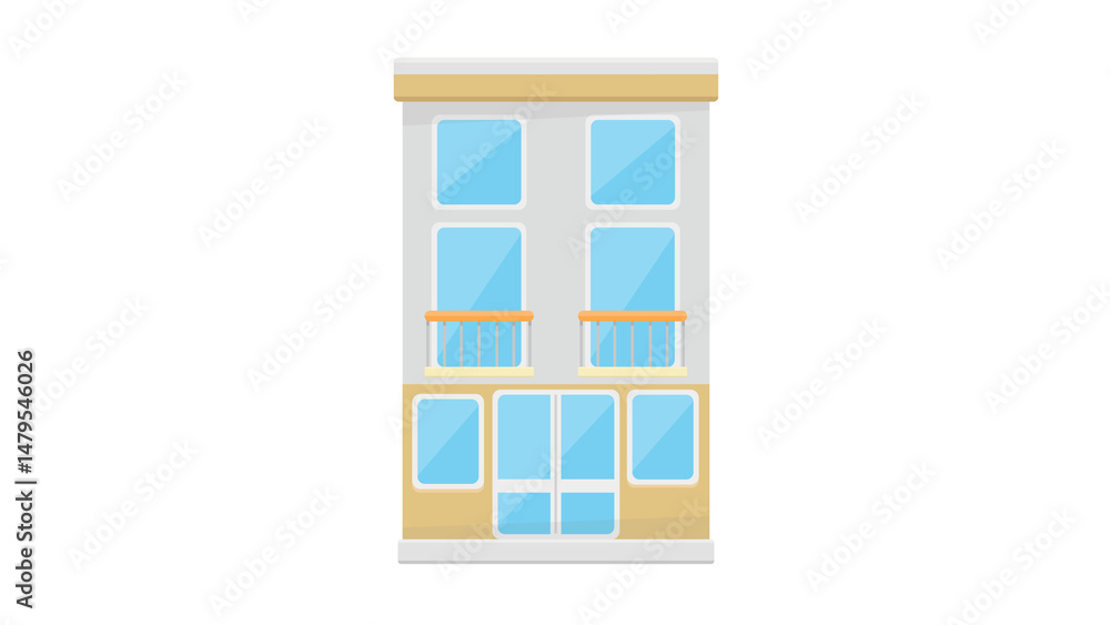 Poster charming building illustration perfect for urban design projects showcasing modern architecture and 