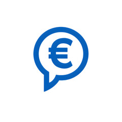 Fototapeta premium Euro Sign Speech Bubble Flat Icon