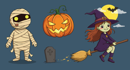 Spooky & Playful Halloween Vector Illustrations