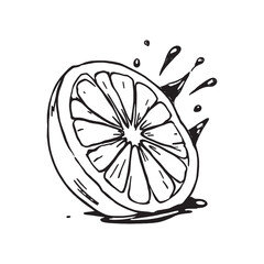 Creative Orange Fruit Splashing in Juice for Stock Image