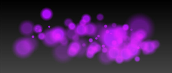 Purple bokeh particles with warm soft blur and glowing intensity. Firelight scatter on transparent background with dynamic haze.
