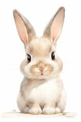 Obraz premium Adorable bunny rabbit sitting, soft fur, big ears