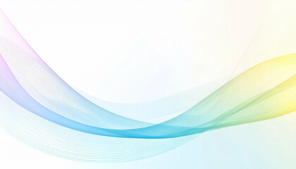 Naklejka premium Abstract waves of purple, blue, green, and yellow flow across a bright white background