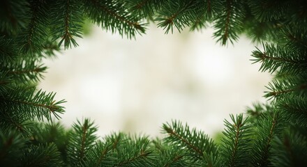 Obraz premium Evergreen Branch Border