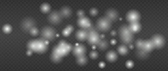 White glowing blur clusters with soft edges and bokeh effect. Abstract light particles on transparent background for digital fire or heat simulation. © Кирилл Макаров