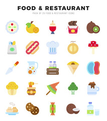 Food and Restaurant icons set for website and mobile site and apps.
