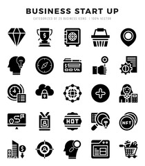 Business Start Up Glyph icons. Vector Glyph illustration.