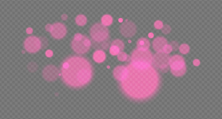 Purple bokeh set icon. Fantasy glow blur spheres on transparent background, dreamy particles with soft edges for mystical or futuristic mood in design.