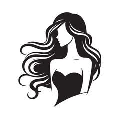 Vector silhouette of a beautiful woman illustration