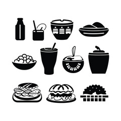 International Foods Silhouette Clipart