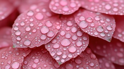 Dewy Pink Leaves