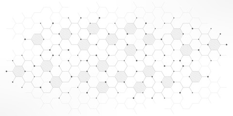 Graphic design element with abstract geometric background of simple hexagon pattern