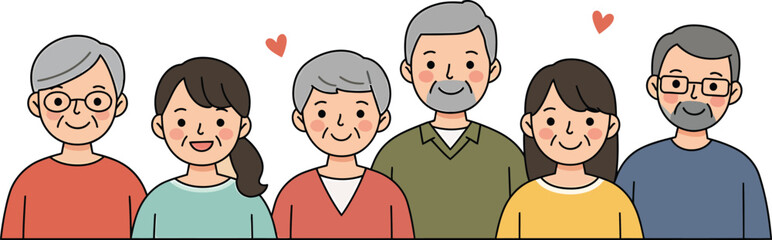 Multi-Generational Family Portraits: Warm & Inclusive Vector Art