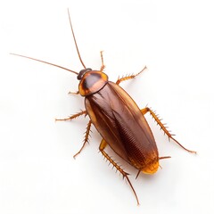 The Cockroach Isolated on the White Background